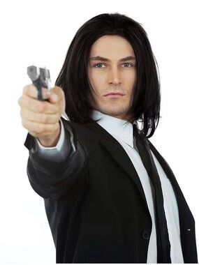 Allaura Black Hitman Assassin Halloween Wig John Wick, Lord Farquaad, Snape